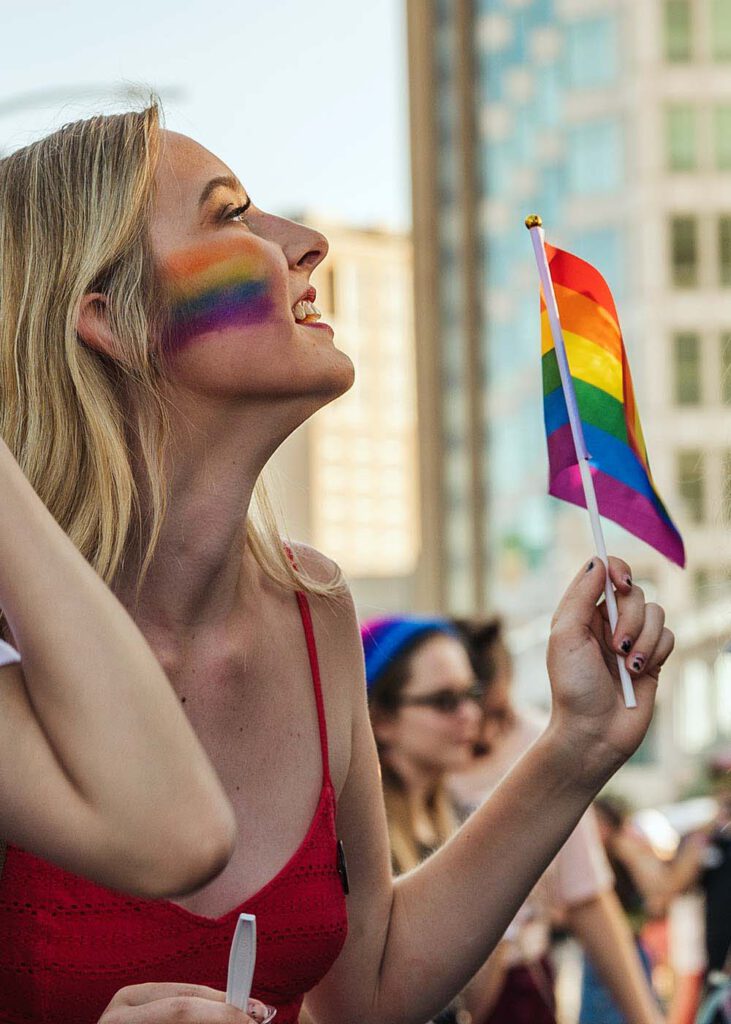 girl with pride flag